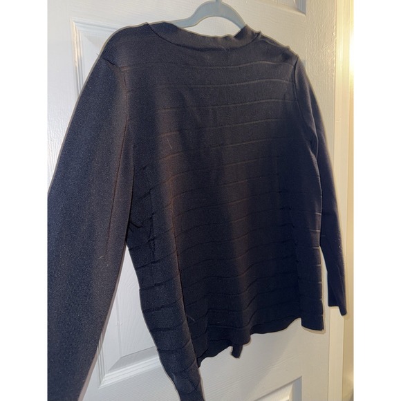 Lane Bryant Black Zip Front Casual Top Long Sleeve Stretch Knit Size 18/20 - Picture 5 of 6